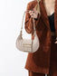 Crocodile Embossed Flap Shoulder Bag nicholesgifts