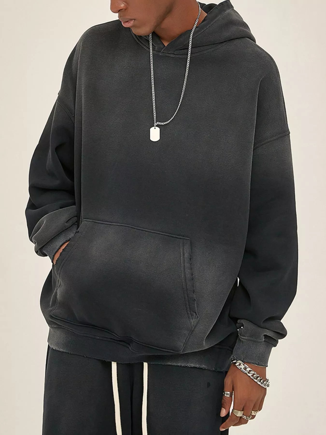 Men's Dropped Shoulder Long Sleeve Hoodie NicholesGifts