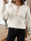 Button Detail Long Sleeve Sweater nicholesgifts