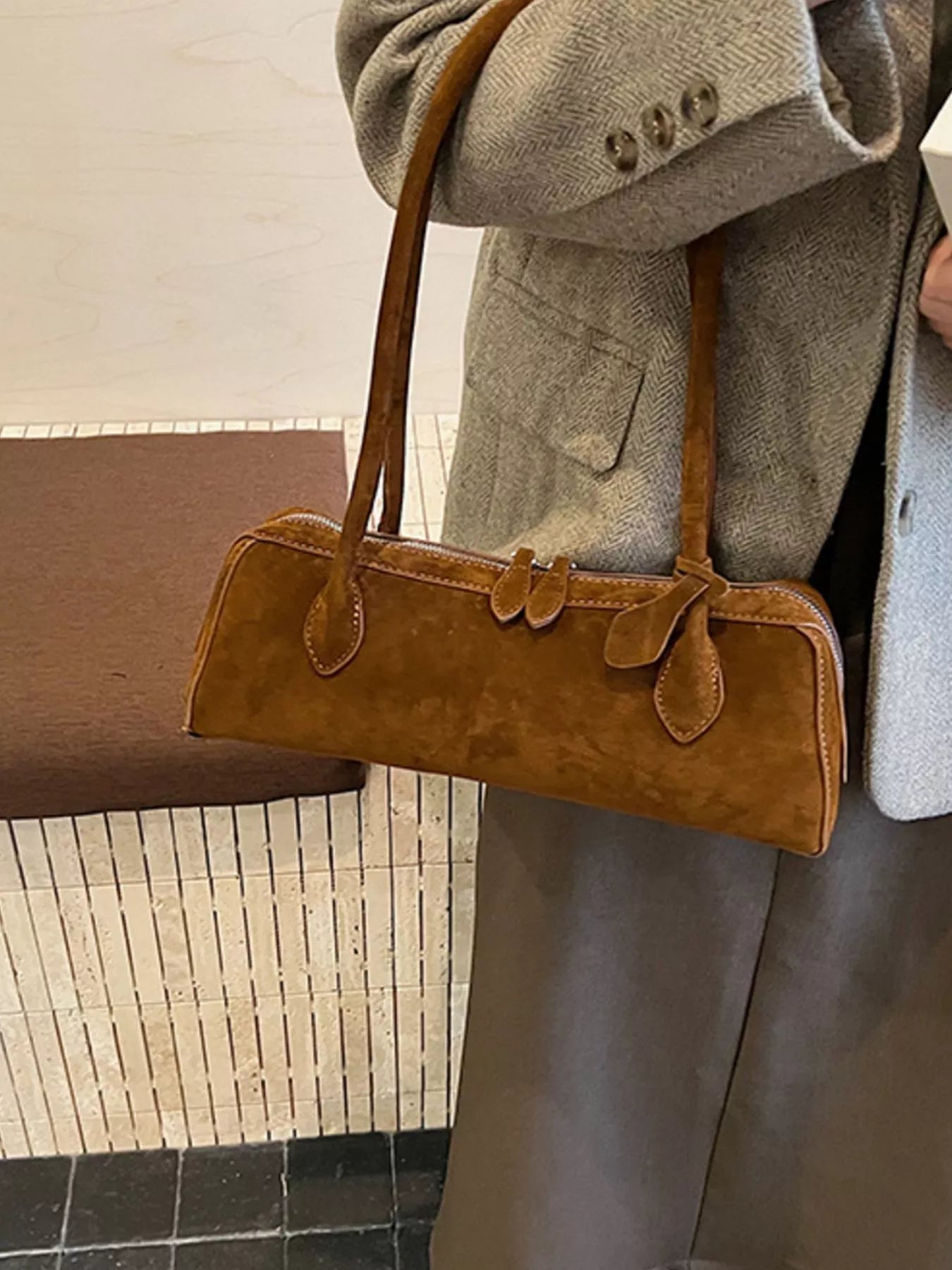 Solid Color Shoulder Bag nicholesgifts