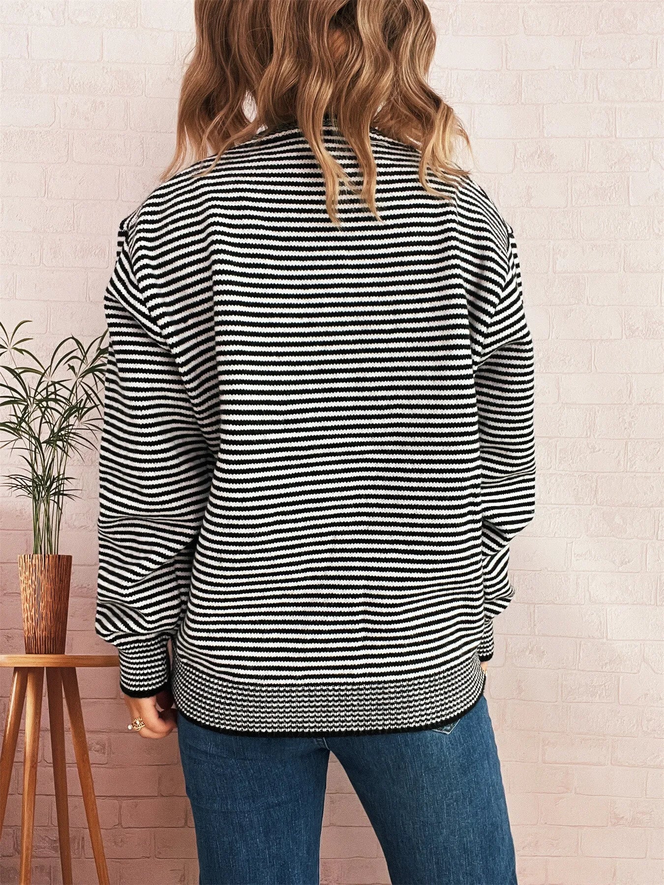 Striped Button Up Long Sleeve Cardigan NicholesGifts
