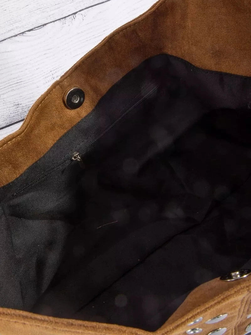 Fame Multi Rivet Studded Shoulder Bag nicholesgifts