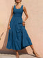 Women Tiered Smocked Wide Strap Summer Dress nicholesgifts