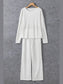 Round Neck Long Sleeve Top and Drawstring Pants Lounge Set nicholesgifts