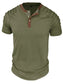 Men's Full Size Casual Henley Short Sleeve Top with Contrast Collar Plus Size nicholesgifts