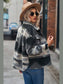 Printed Collared Neck Jacket nicholesgifts