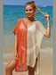 Double Take Openwork Contrast Slit Knit Cover Up nicholesgifts
