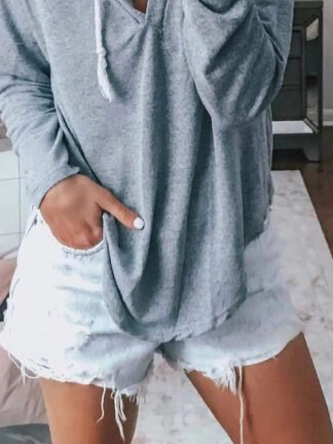 Full Size Drawstring Long Sleeve Hoodie Plus Size
