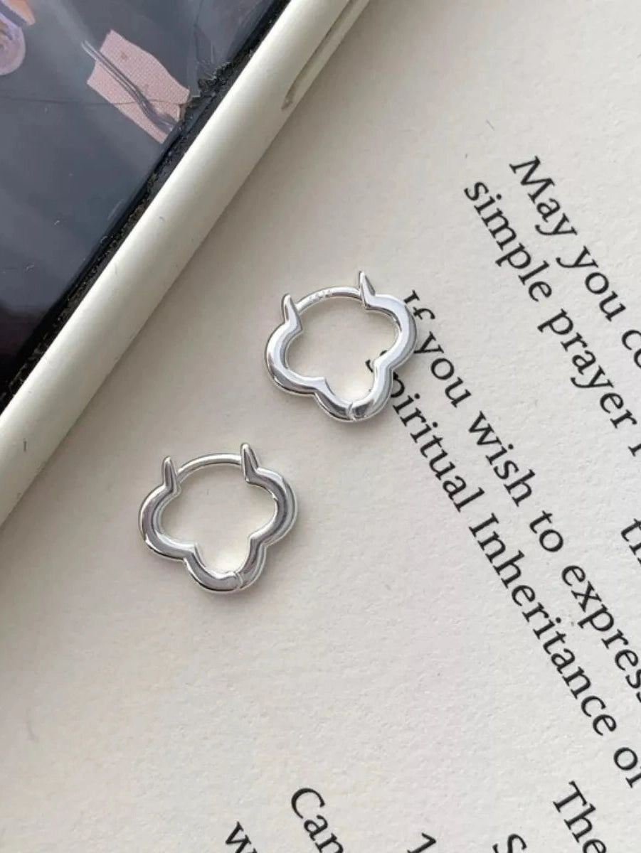 925 Sterling Silver Four Leaf Clover Earrings Trendsi