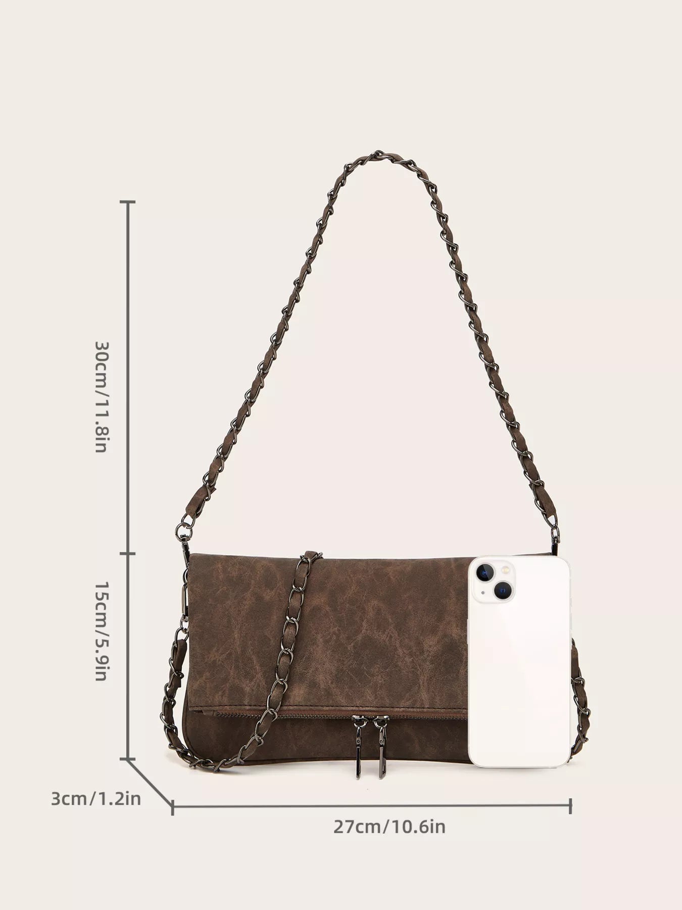 PU Leather Chain Strap Shoulder Bag nicholesgifts