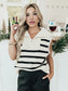 Perfee Striped Half Zip Sweater Vest nicholesgifts
