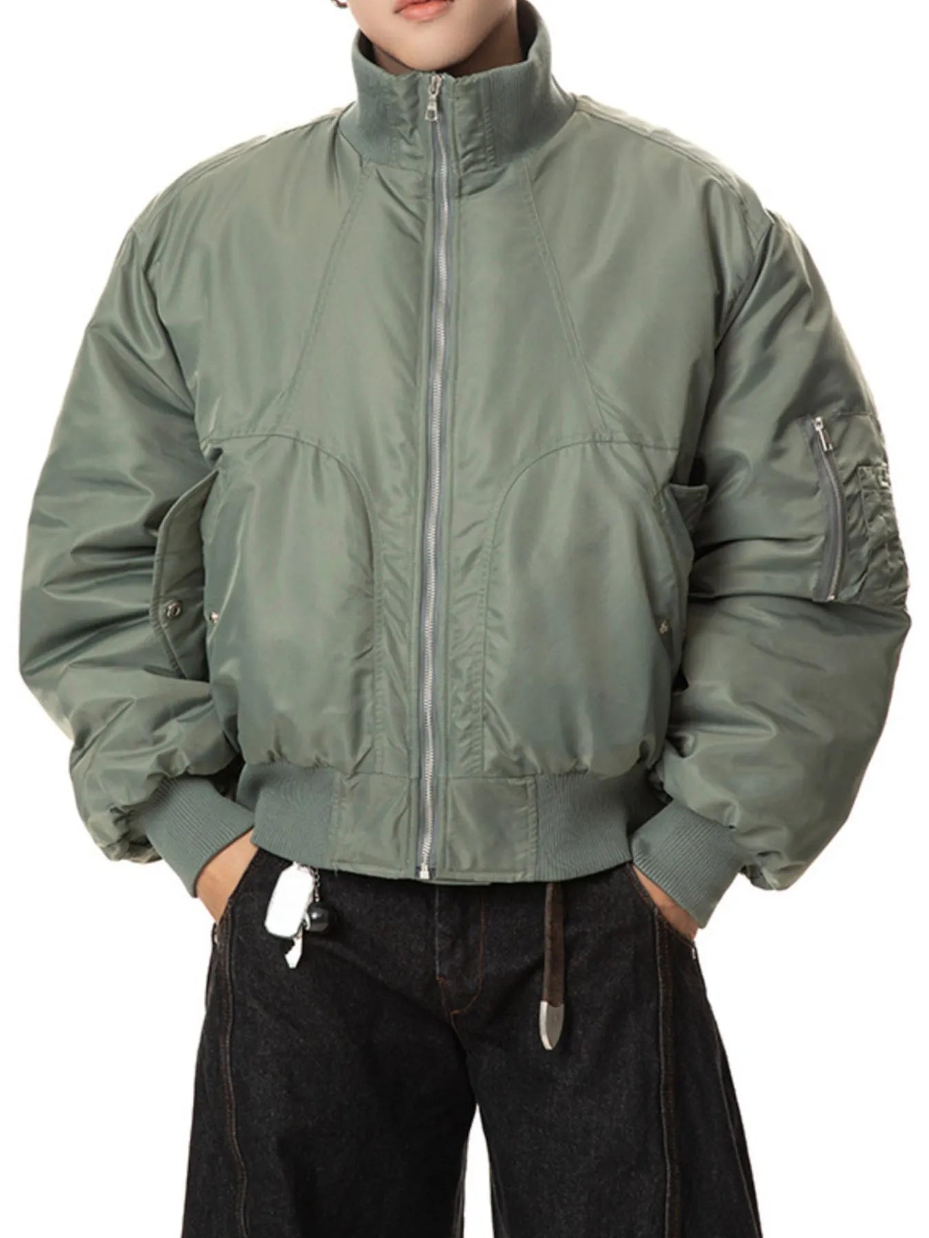 Men's Zip Up Long Sleeve Bomber Jacket NicholesGifts