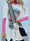 Women Checkered Mock Neck Long Sleeve Blouse nicholesgifts