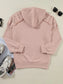 Rivet Drawstring Long Sleeve Hoodie Trendsi