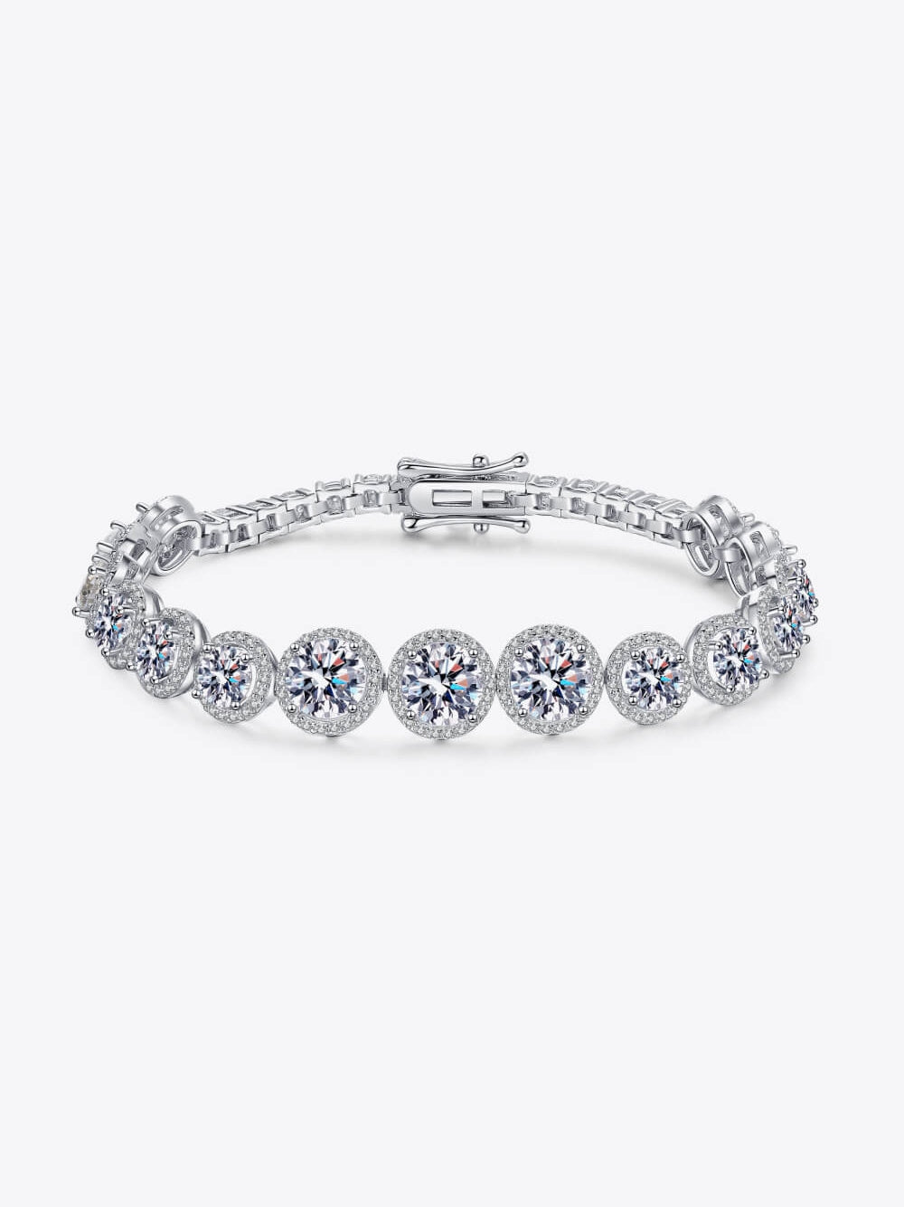 Women 925 Sterling Silver 10.4 Carat Moissanite Bracelet nicholesgifts