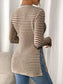 Side Slit Striped Long Sleeve T-Shirt nicholesgifts
