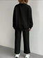 Texture Round Neck Top and Pants Set nicholesgifts