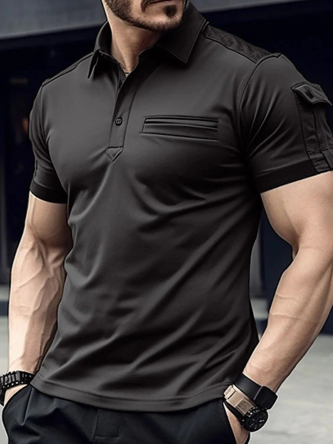 Men's Full Size Collared Neck Short Sleeve Polo Plus Size NicholesGifts