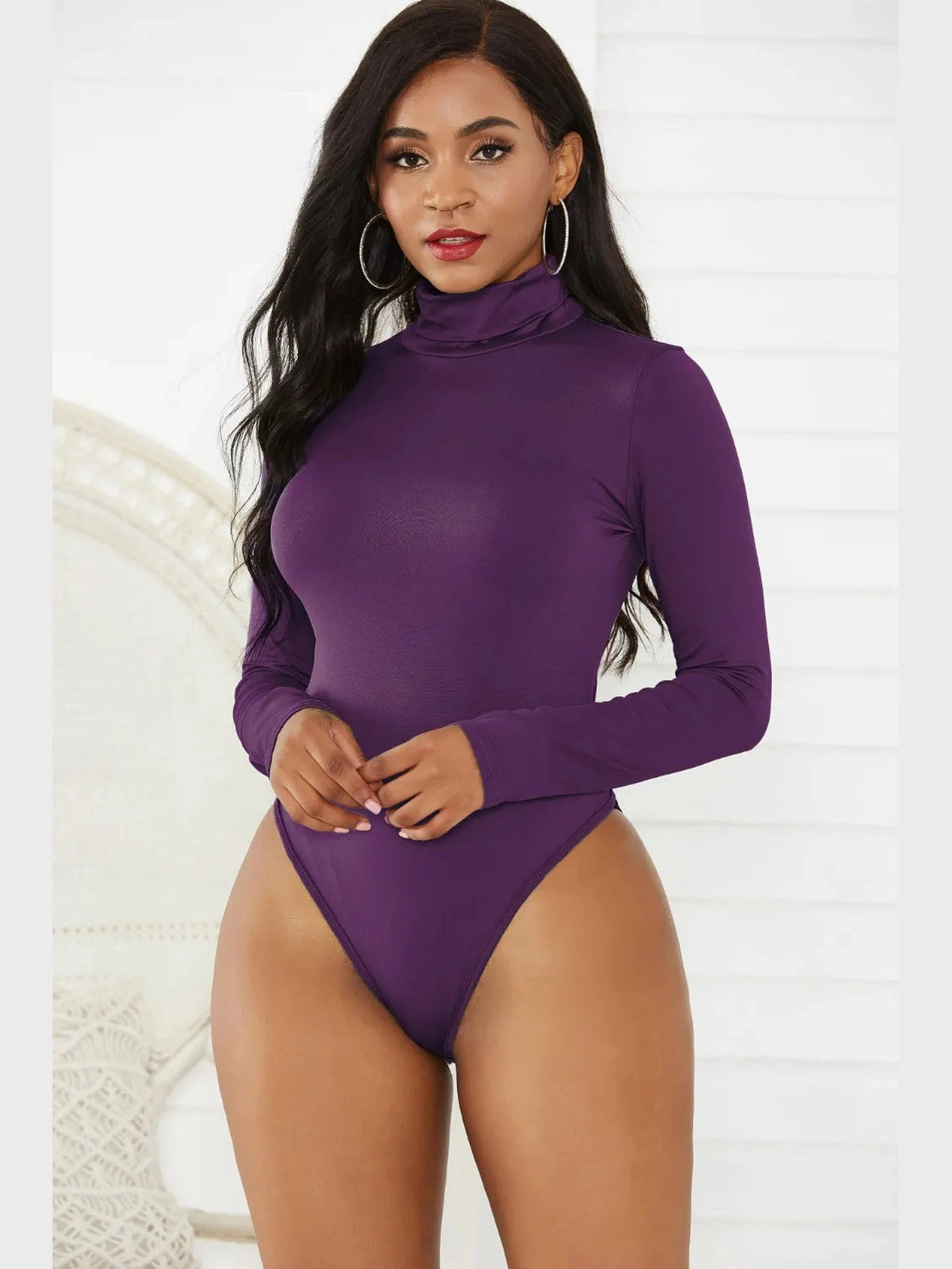 Turtleneck Long Sleeve Bodysuit nicholesgifts