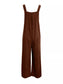 Front Ruched Wide Leg Jumpsuit with Pockets nicholesgifts