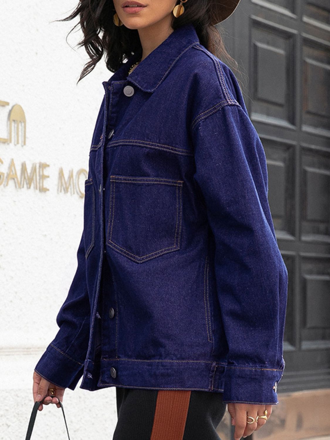 Buttoned Denim Jacket nicholesgifts