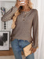 Striped Button Detail Long Sleeve Top nicholesgifts