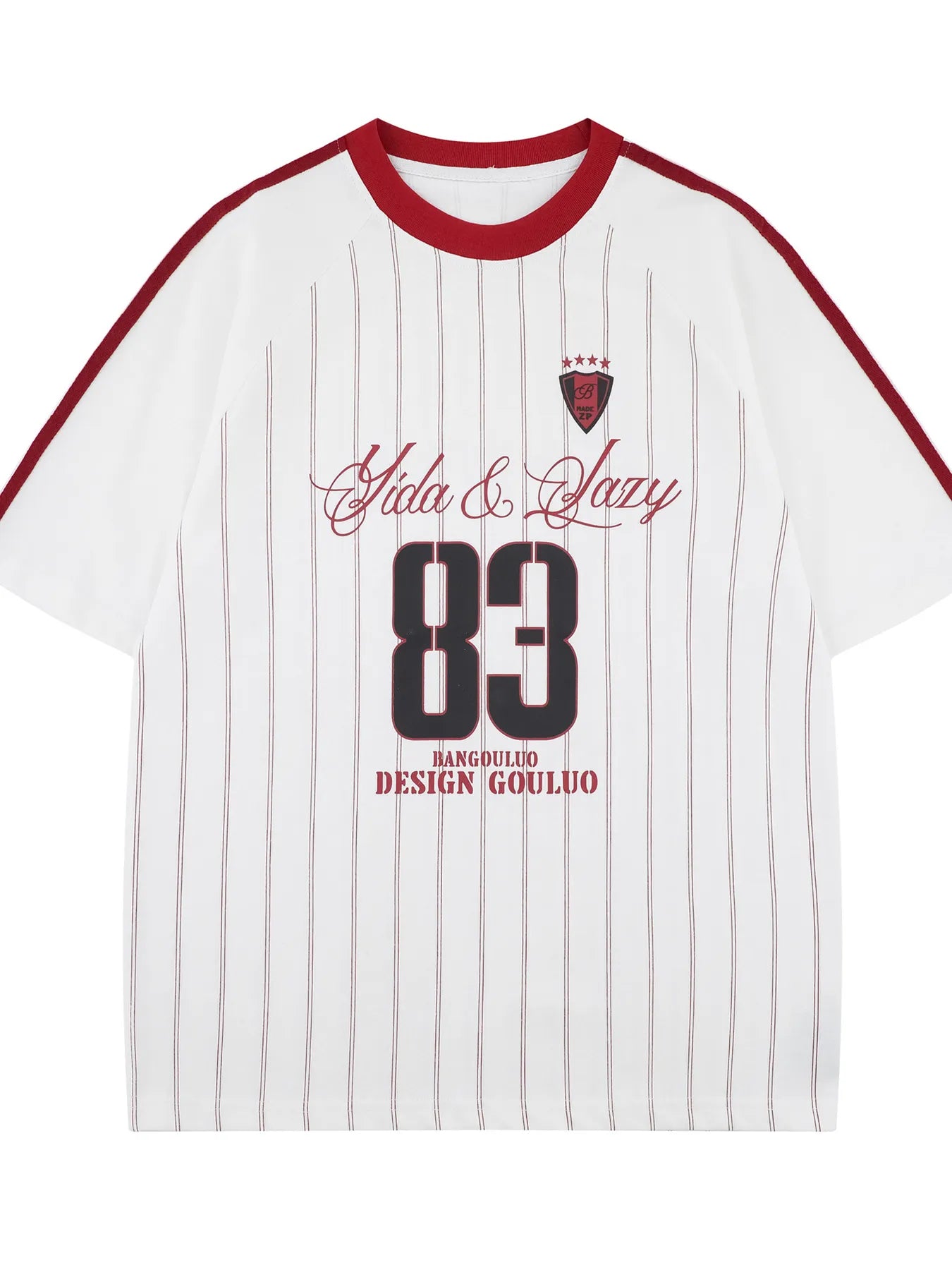 Men's Number 83 Striped Baseball T-Shirt NicholesGifts