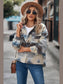 Printed Collared Neck Jacket nicholesgifts