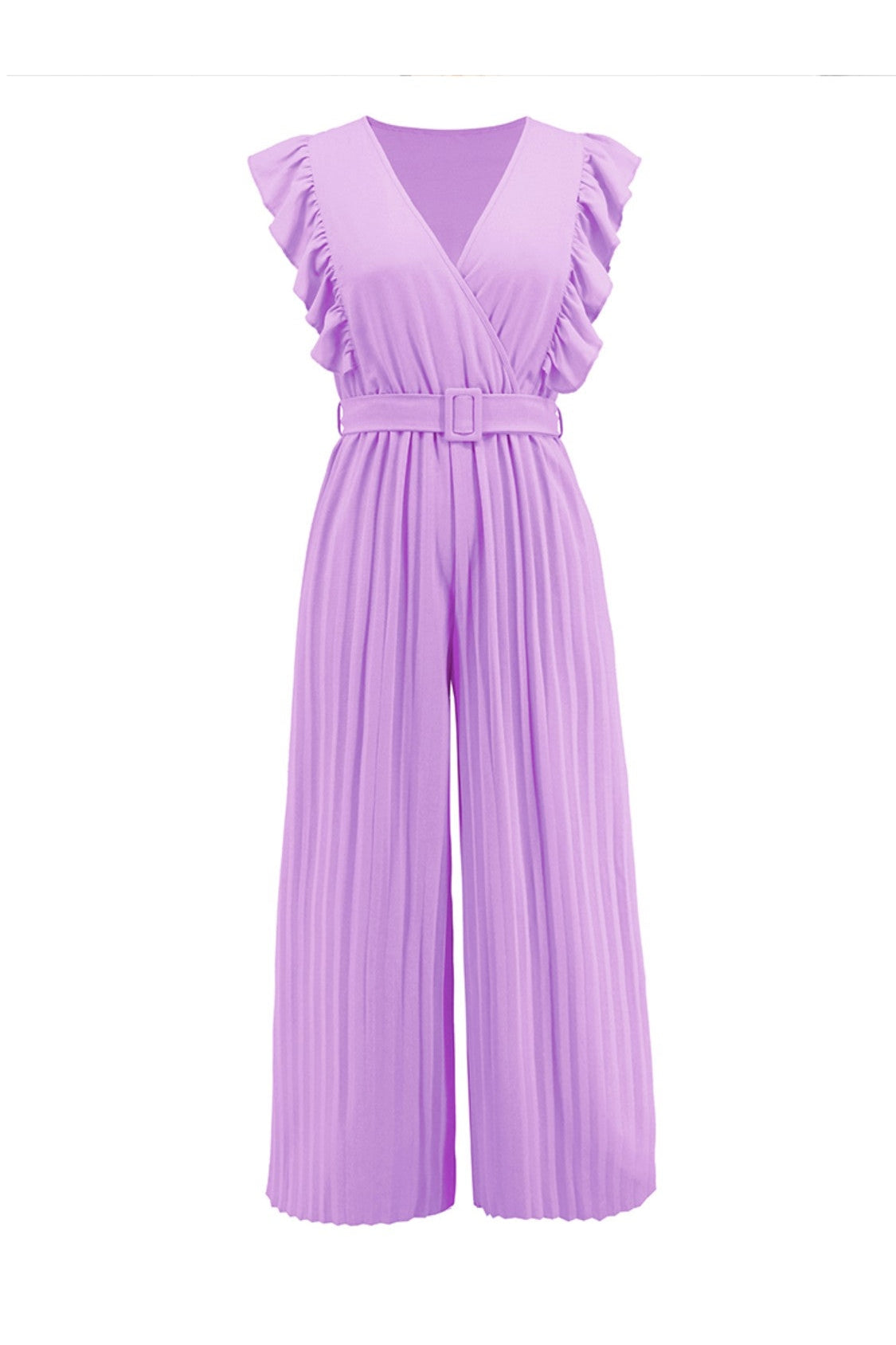 Ruffled Surplice Cap Sleeve Jumpsuit nicholesgifts