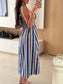 Striped Tie-Shoulder Midi Dress nicholesgifts