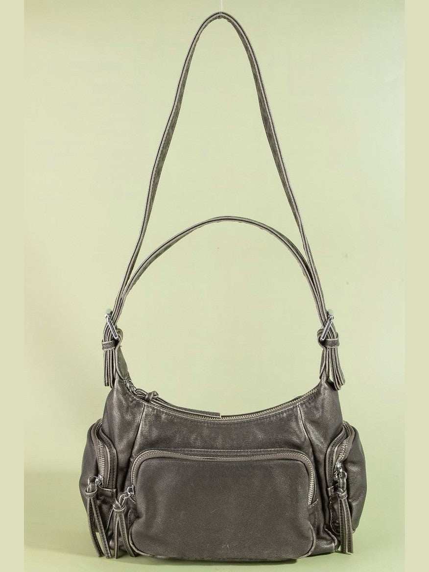 Fame Multi Pocket Leather Shoulder Bag nicholesgifts