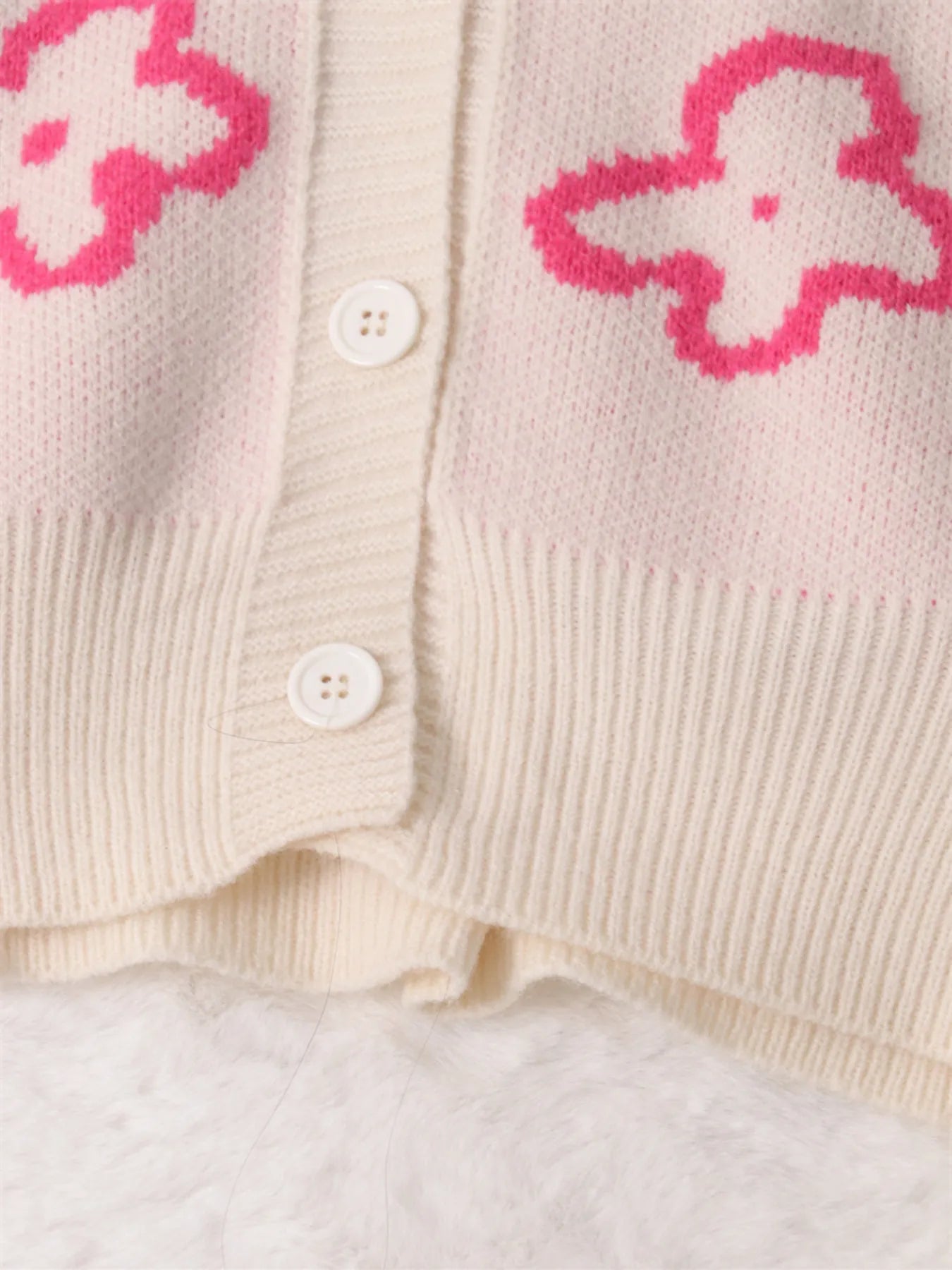 Floral Pattern Button-Up Cardigan