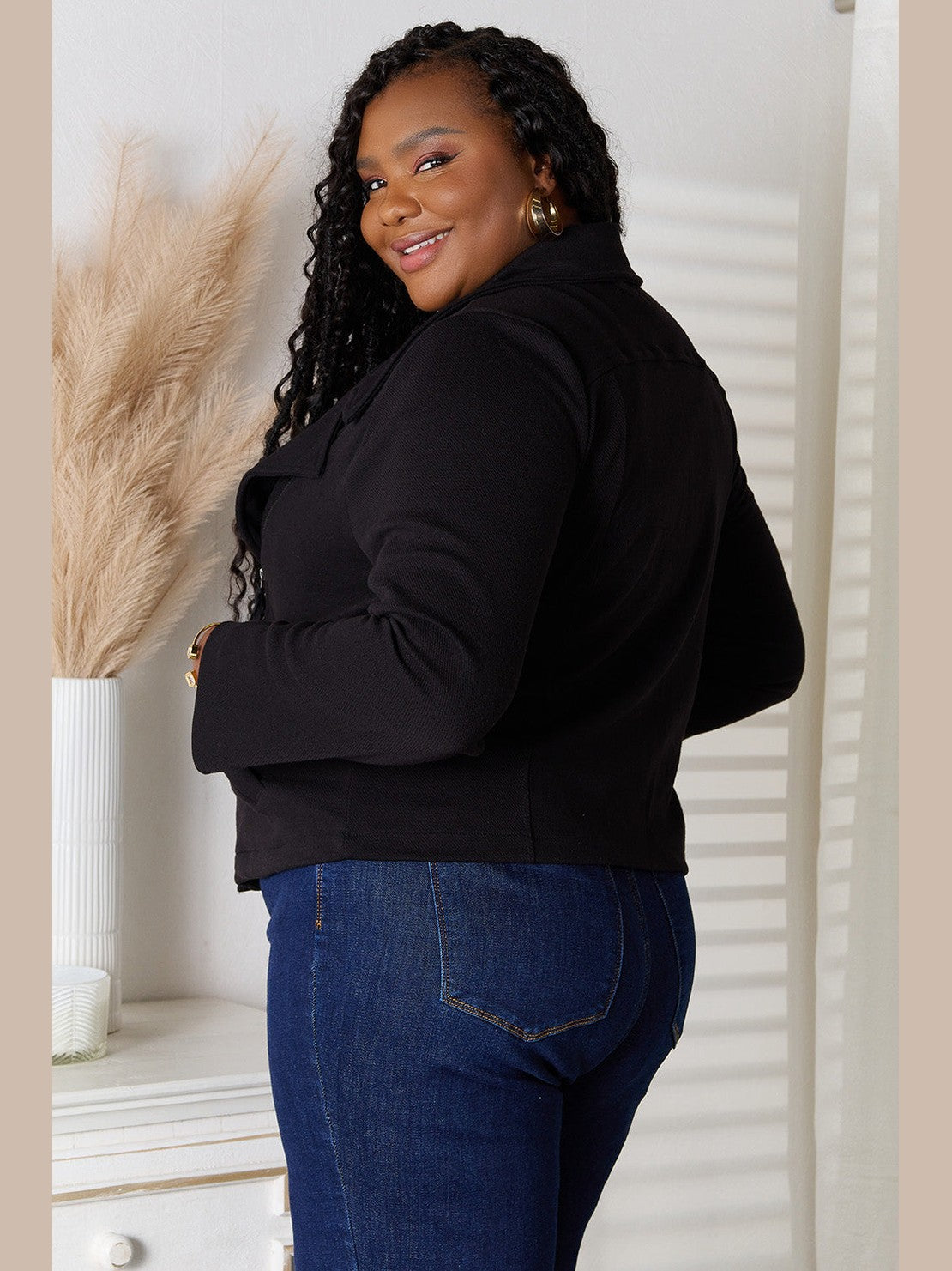 Culture Code Full Size Zip-Up Jacket with Pockets nicholesgifts