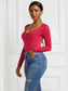 Half Zip Scoop Neck Long Sleeve Bodysuit nicholesgifts