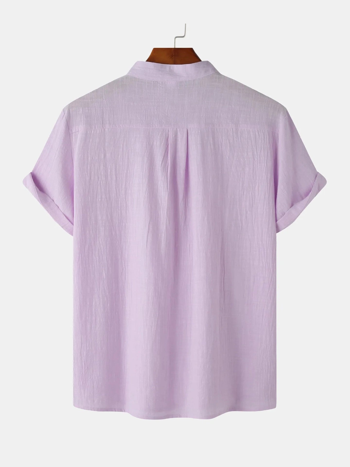 Men's Mandarin Collar Short Sleeve Henley Shirt NicholesGifts