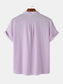 Men's Mandarin Collar Short Sleeve Henley Shirt nicholesgifts