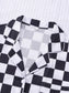 Checkered Print Button Up Top and Shorts Lounge Set nicholesgifts