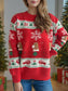 Christmas Element Round Neck Long Sleeve Sweater nicholesgifts