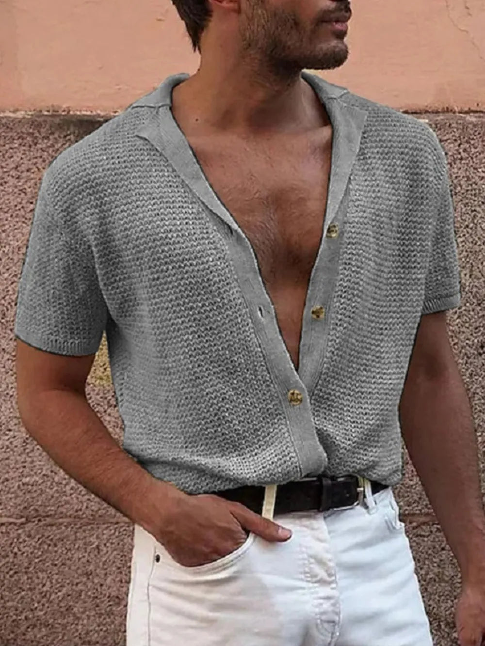 Men's Full Size Button Down Short Sleeve Shirt Plus Size NicholesGifts