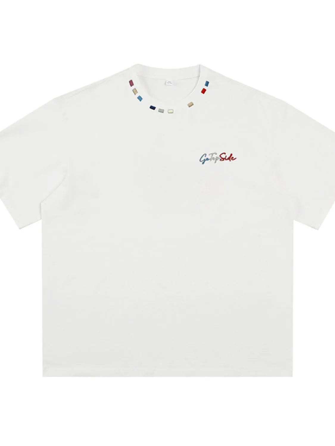 Men's Plus Size Embroidered Round Neck Half Sleeve T-Shirt Trendsi