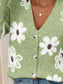 Floral Print Button-Up Knit Cardigan nicholesgifts