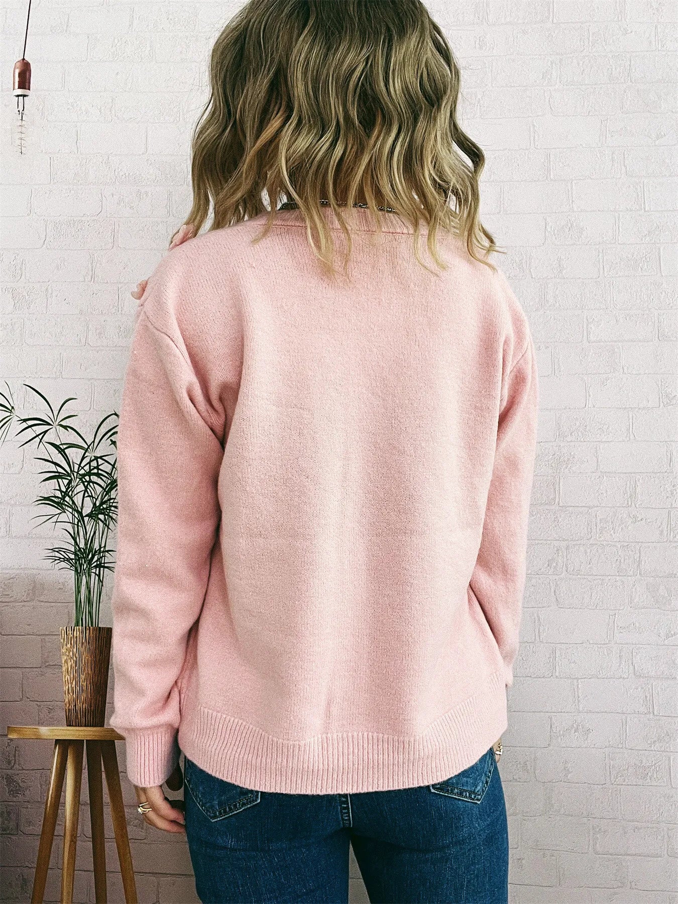 Flower Button Up Long Sleeve Cardigan