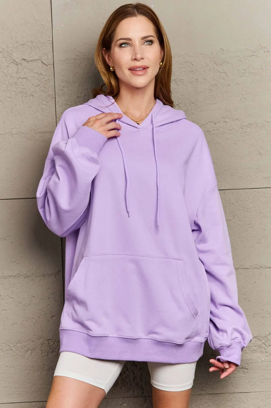 Full Size Drawstring Long Sleeve Hoodie Trendsi