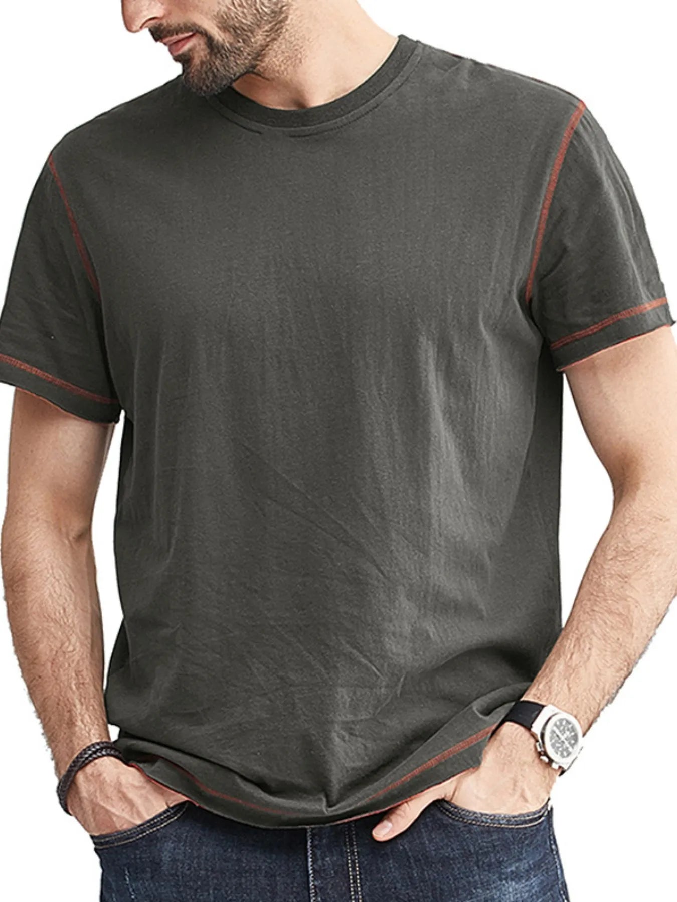 Men's Classic T-Shirt with Contrast Piping NicholesGifts