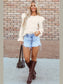 Ruffled Round Neck Flounce Sleeve Top nicholesgifts