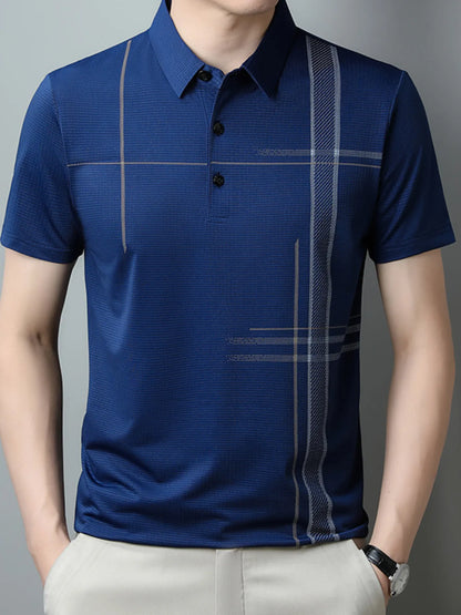 Men's Plus Size Short Sleeve Business Casual Polo Shirt nicholesgifts