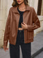 NicholesGifts Women Ivy Lane Pocketed Zip Up Collared Neck Jacket nicholesgifts