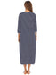 Round Neck Three-Quarter Sleeve Midi Night Dress nicholesgifts