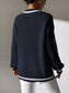 Contrast Trim V-Neck Long Sleeve Sweater nicholesgifts