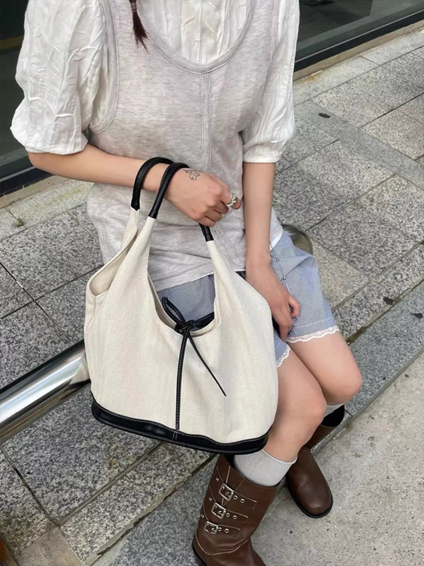 Tie Detail Shoulder Bag nicholesgifts